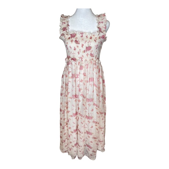 Altar'd State Dresses & Skirts - Altered State Floral Butterfly Dress Medium white and pink sheer overlay